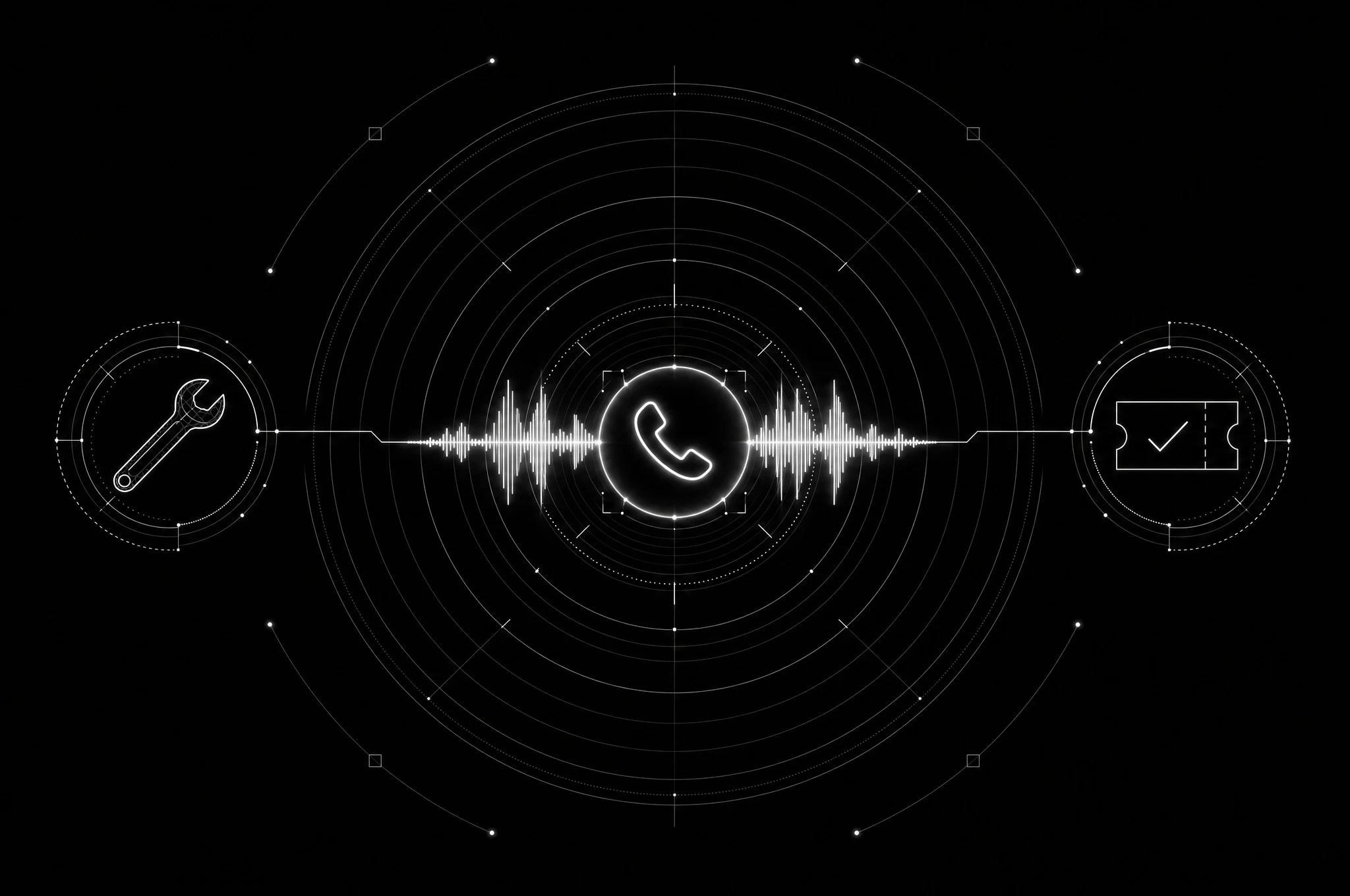 A phone call waveform on a 24/7 radar receiver, routed between a trade call and a booked ticket